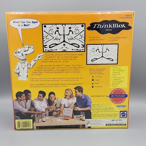 Thinkblot Mattel 1997 Game What Can you Spot In A Blot Factory Sealed - Picture 2 of 6